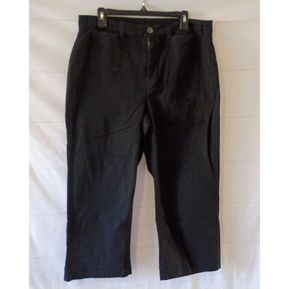 Old Navy Women's Black Ultra High Rise Wide Leg Cropped Pants Size 16 - Picture 1 of 6
